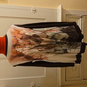 Soft brown and orange knit tunic